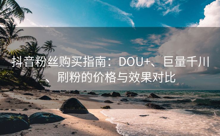 抖音关注购买指南：DOU+、巨量千川、刷粉的价格与效果对比