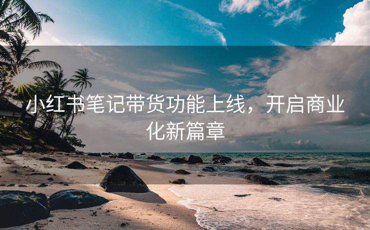 小红书笔记带货功能上线，开启商业化新篇章