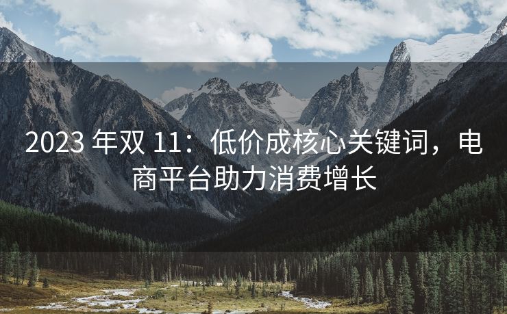 2023 年双 11：低价成核心关键词，电商平台助力消费增长