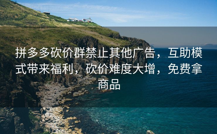 拼多多砍价群禁止其他广告，互助模式带来福利，砍价难度大增，免费拿商品