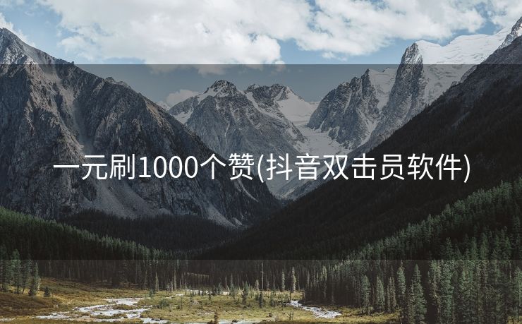 一元刷1000个赞(抖音双击员软件)