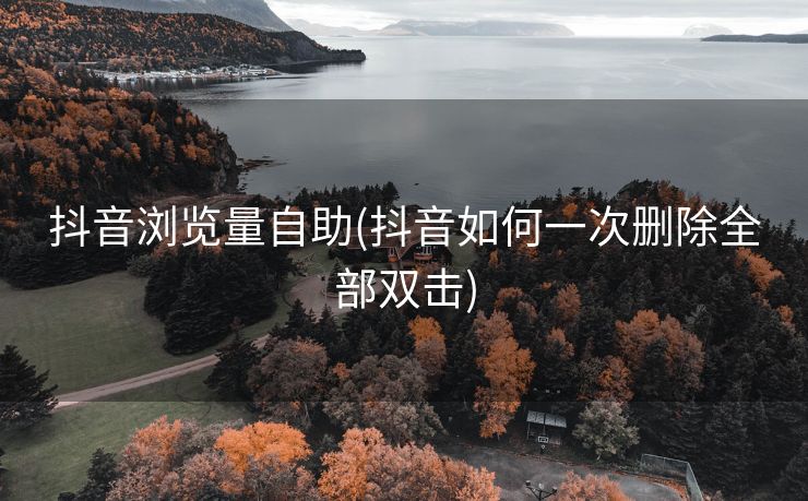 抖音浏览量自助(抖音如何一次删除全部双击)