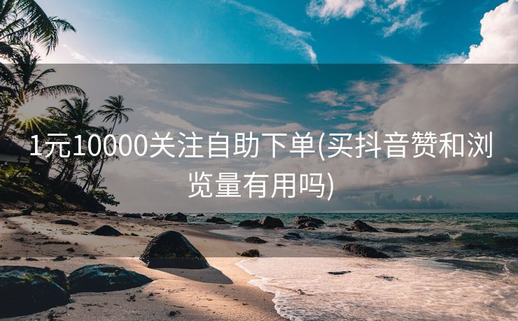 1元10000关注自助下单(买抖音赞和浏览量有用吗)