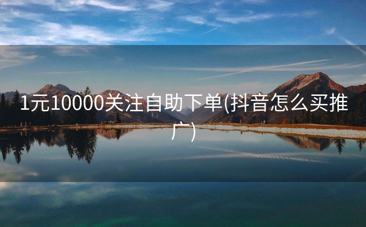 1元10000关注自助下单(抖音怎么买推广)