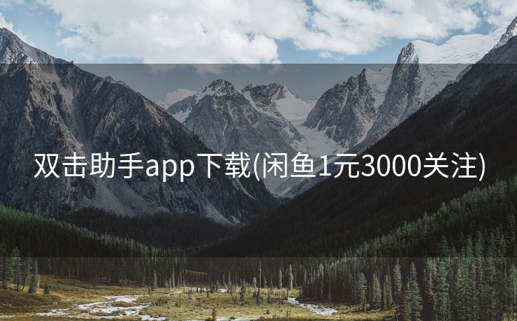 双击助手app下载(闲鱼1元3000关注)