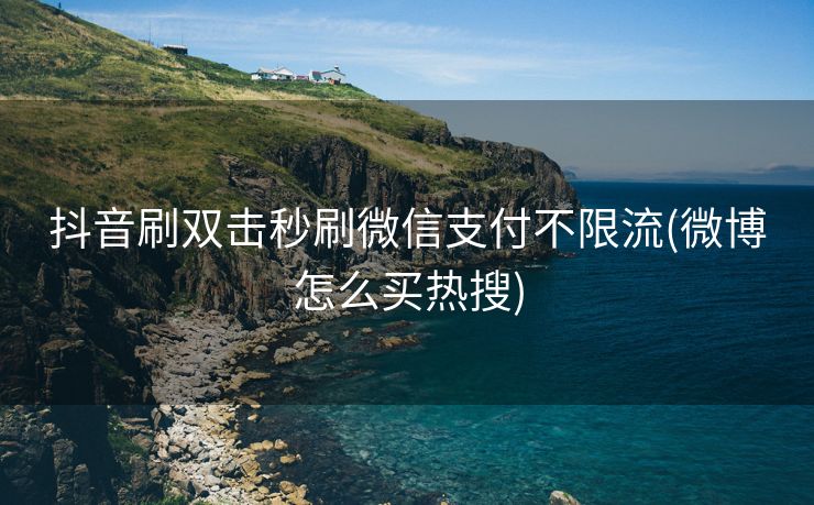 抖音刷双击秒刷微信支付不限流(微博怎么买热搜)