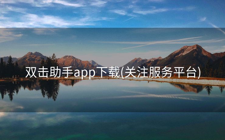 双击助手app下载(关注服务平台)