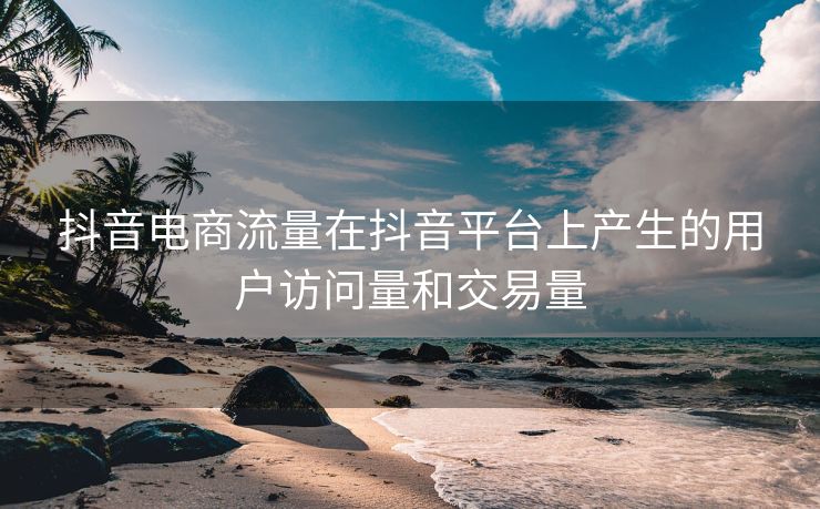 抖音电商流量在抖音平台上产生的用户访问量和交易量