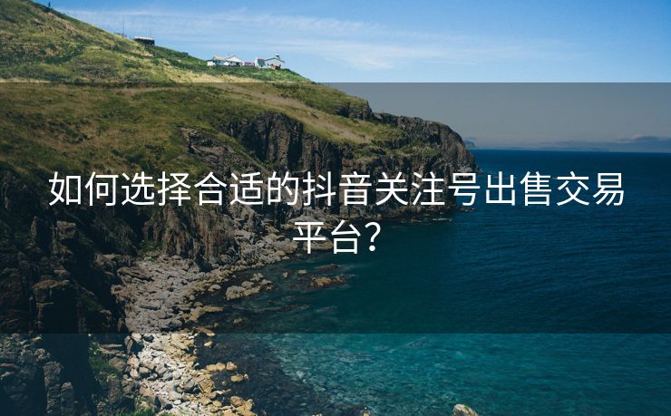 如何选择合适的抖音关注号出售交易平台？