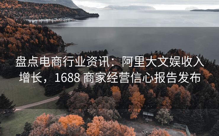 盘点电商行业资讯：阿里大文娱收入增长，1688 商家经营信心报告发布