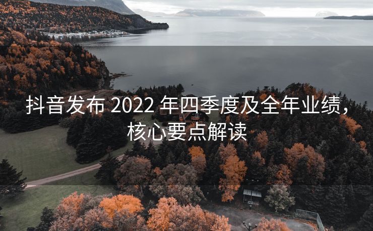 抖音发布 2022 年四季度及全年业绩，核心要点解读