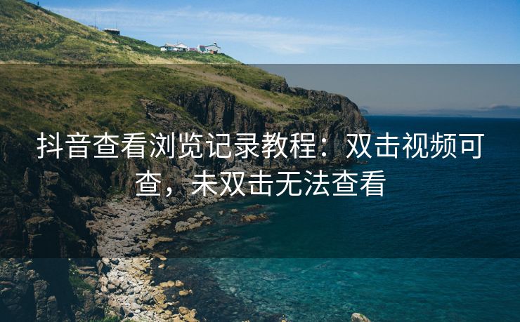 抖音查看浏览记录教程：双击视频可查，浏览<strong>快手赞10000只需5毛下单</strong>未双击无法查看