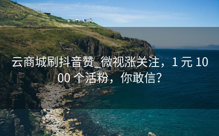 云商城刷抖音赞_微视涨关注，1 元 1000 个活粉，你敢信？