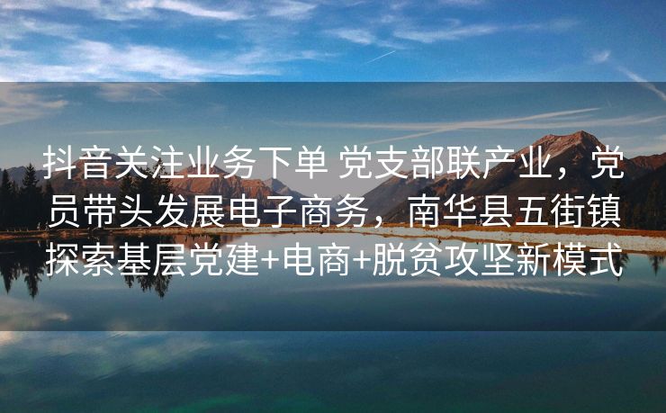 抖音关注业务下单 党支部联产业，党员带头发展电子商务，南华县五街镇探索基层党建+电商+脱贫攻坚新模式