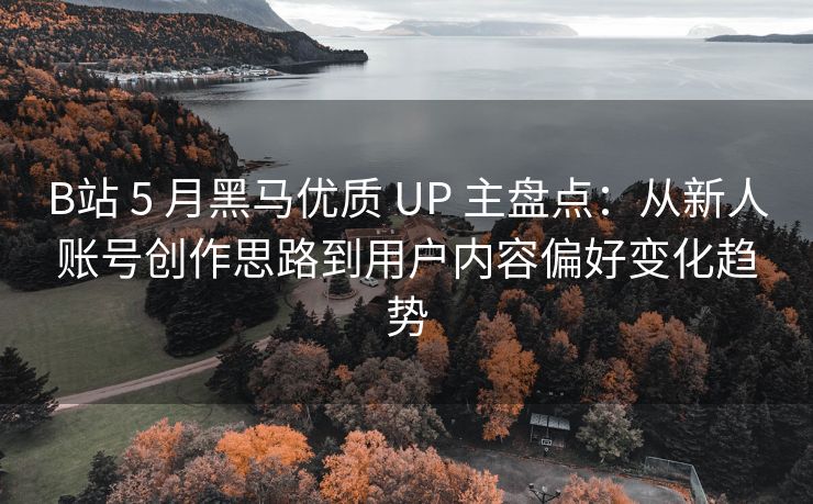 B站 5 月黑马优质 UP 主盘点：从新人账号创作思路到用户内容偏好变化趋势