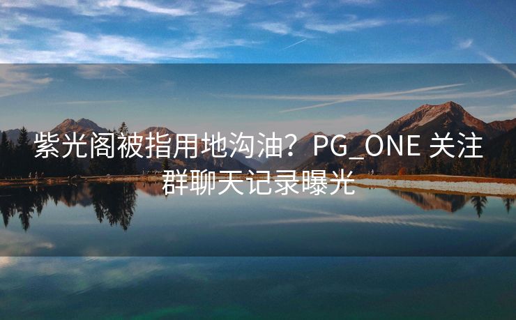 紫光阁被指用地沟油？PG_ONE 关注群聊天记录曝光