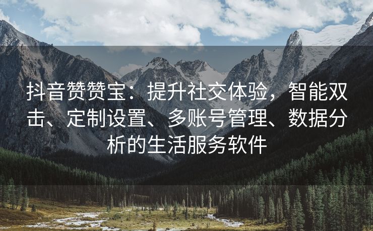 抖音赞赞宝：提升社交体验，智能双击、定制设置、多账号管理、数据分析的生活服务软件