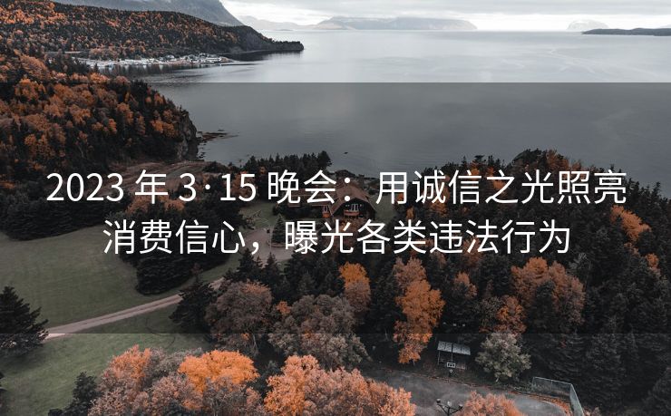 2023 年 3·15 晚会：用诚信之光照亮消费信心，曝光各类违法行为