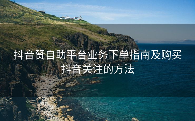 抖音赞自助平台业务下单指南及购买抖音关注的方法