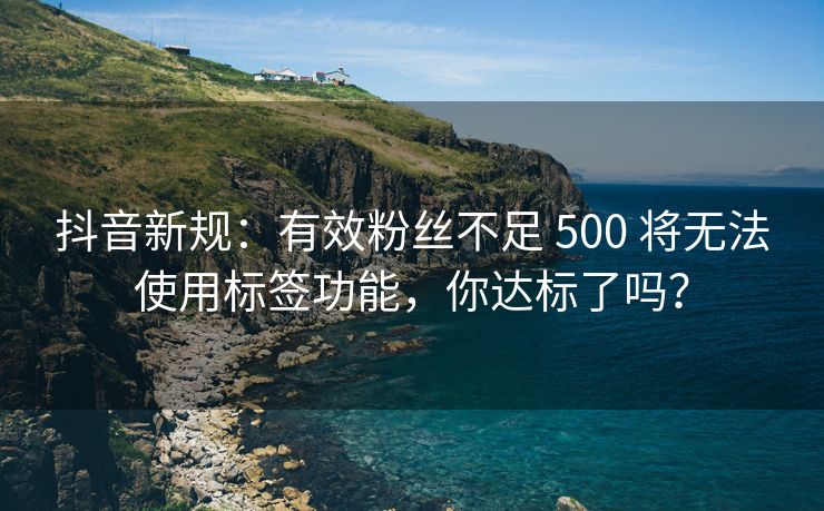 抖音新规：有效粉丝不足 500 将无法使用标签功能，你达标了吗？