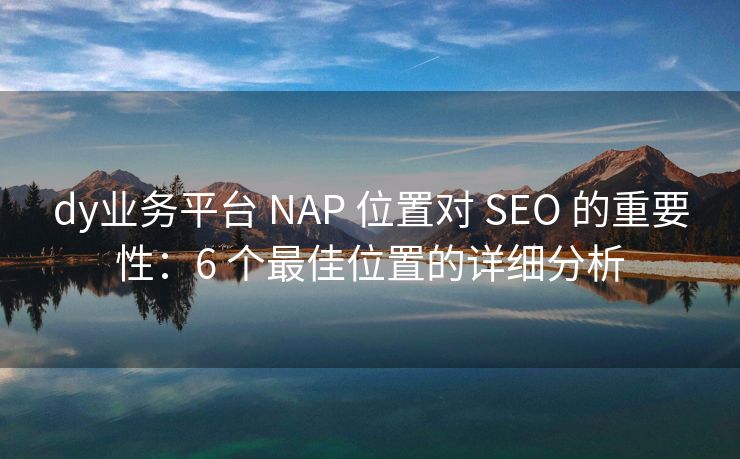 dy业务平台 NAP 位置对 SEO 的重要性：6 个最佳位置的详细分析