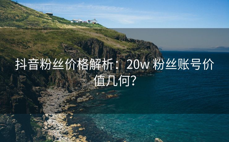 抖音关注价格解析：20w 关注账号价值几何？