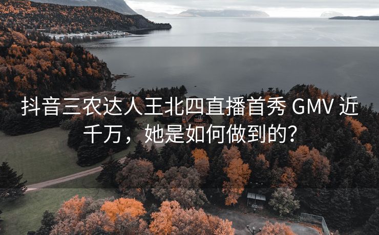 抖音三农达人王北四直播首秀 GMV 近千万，她是如何做到的？