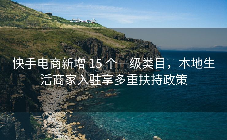 快手电商新增 15 个一级类目，本地生活商家入驻享多重扶持政策