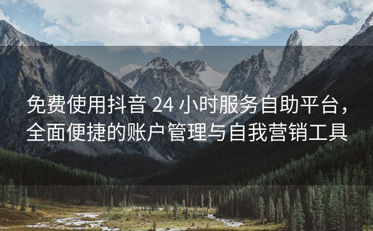 免费使用抖音 24 小时服务自助平台，全面便捷的账户管理与自我营销工具