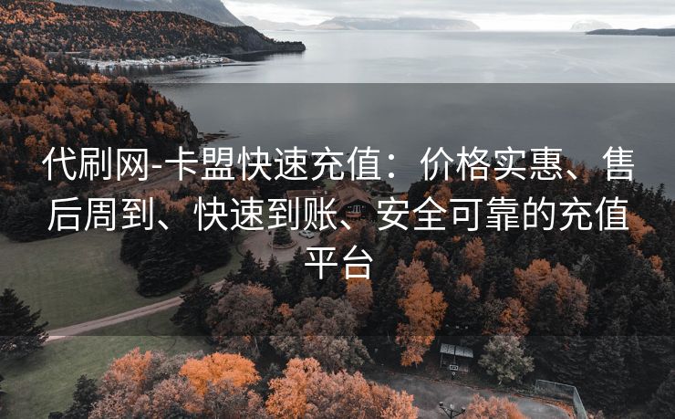 代刷网-卡盟快速充值：价格优惠、售后周到、快速到账、安全可靠的充值平台