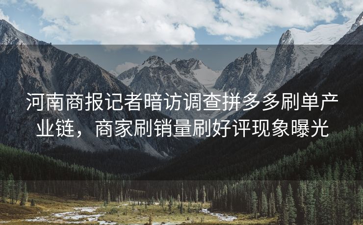 河南商报记者暗访调查pdd刷单产业链，商家刷销量刷好评现象曝光