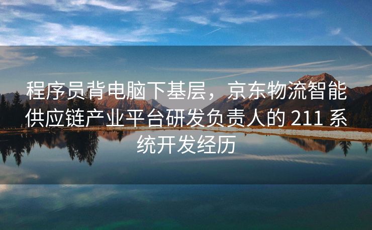 程序员背电脑下基层，京东物流智能供应链产业平台研发负责人的 211 系统开发经历