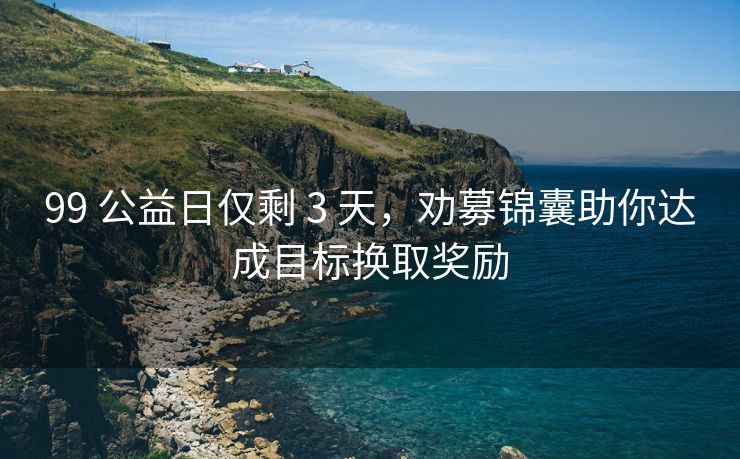 99 公益日仅剩 3 天，劝募锦囊助你达成目标换取奖励