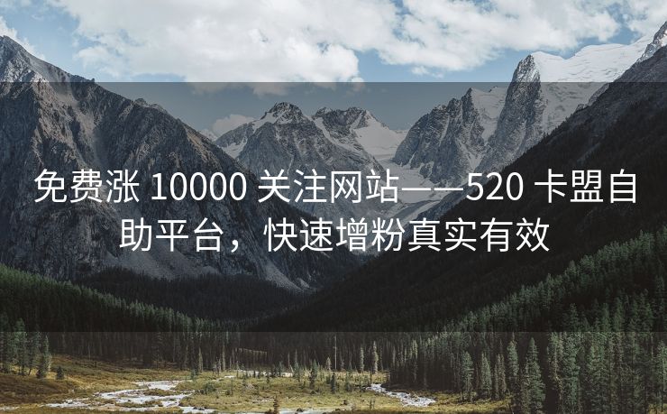 免费涨 10000 关注网站——520 卡盟自助平台，快速增粉真实有效