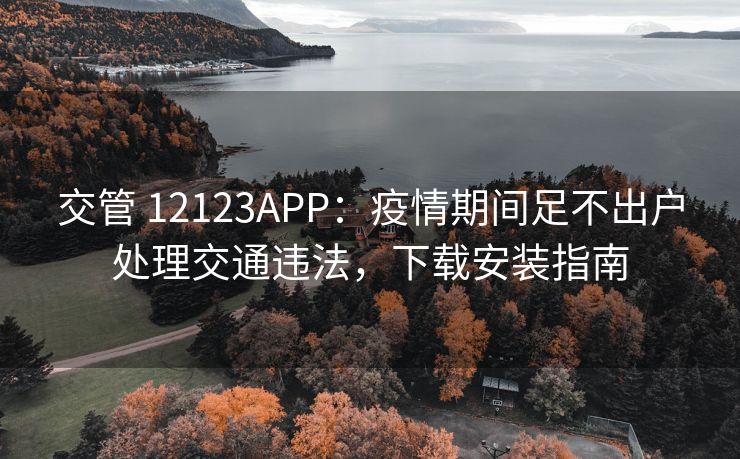 交管 12123APP：疫情期间足不出户处理交通违法，下载安装指南