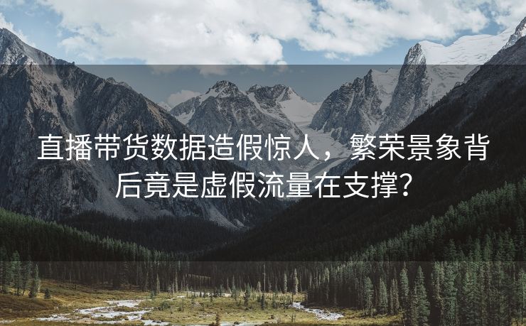 直播带货数据造假惊人，繁荣景象背后竟是虚假流量在支撑？