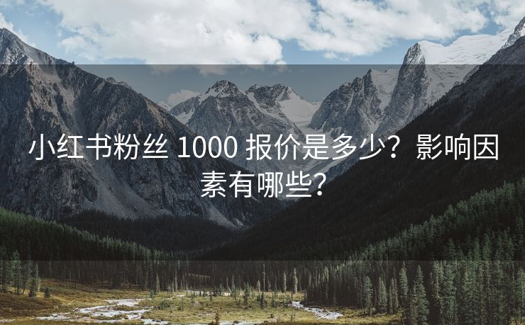 小红书粉丝 1000 报价是多少？影响因素有哪些？