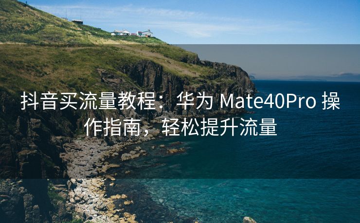 抖音买流量教程：华为 Mate40Pro 操作指南，轻松提升流量