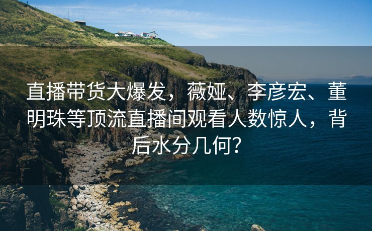 直播带货大爆发，薇娅、李彦宏、董明珠等顶流直播间观看人数惊人，背后水分几何？