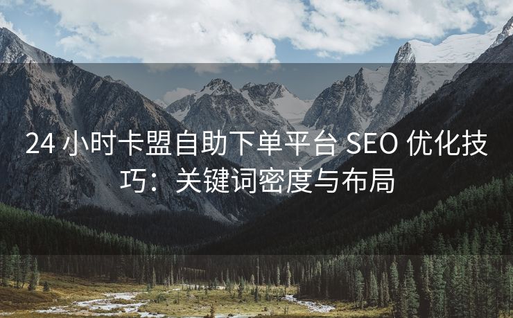 24 小时卡盟自助下单平台 SEO 优化技巧：关键词密度与布局