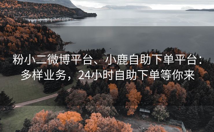 粉小二微博平台、小鹿自助下单平台：多样业务，24小时自助下单等你来