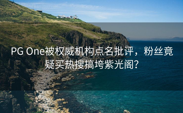 PG One被权威机构点名批评，粉丝竟疑买热搜搞垮紫光阁？