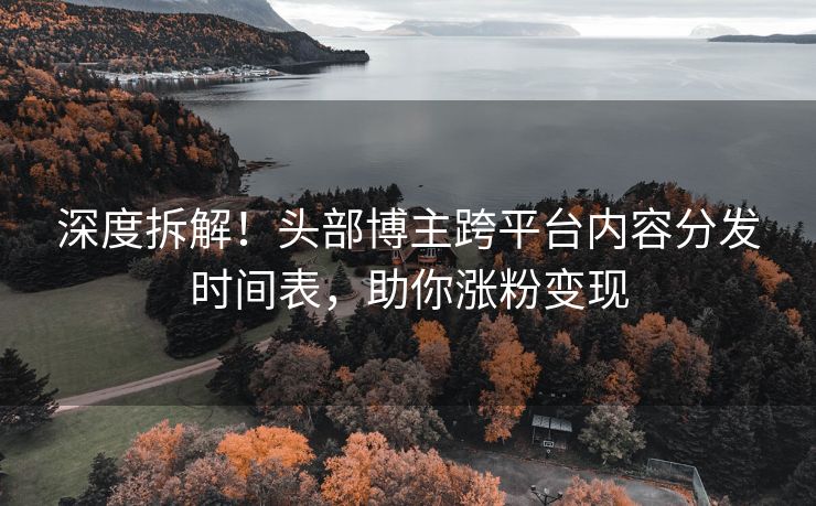 深度拆解！头部博主跨平台内容分发时间表，助你涨粉变现