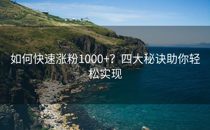 如何快速涨粉1000+？四大秘诀助你轻松实现