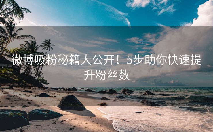 微博吸粉秘籍大公开！5步助你快速提升粉丝数