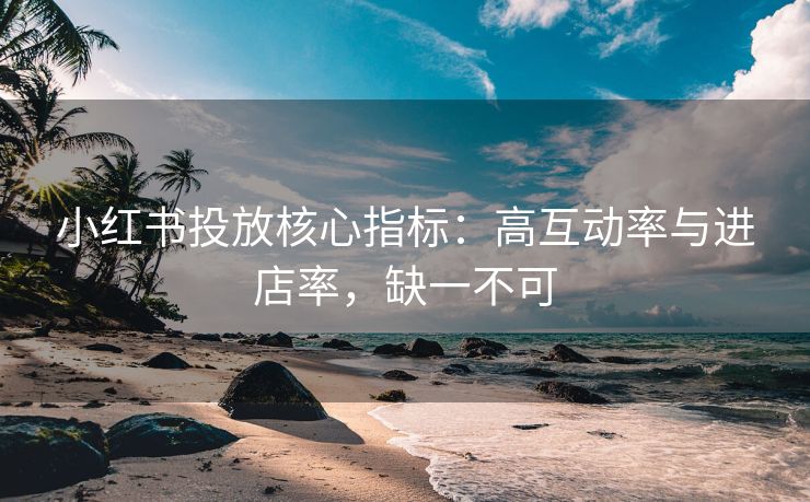 小红书投放核心指标：高互动率与进店率，缺一不可