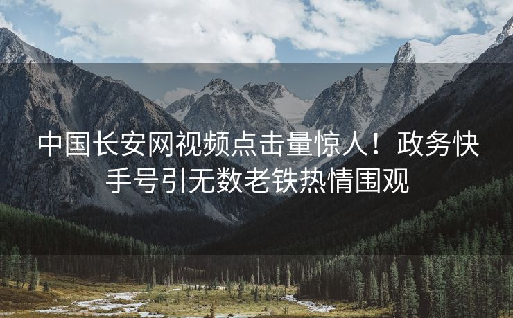 中国长安网视频点击量惊人！政务快手号引无数老铁热情围观