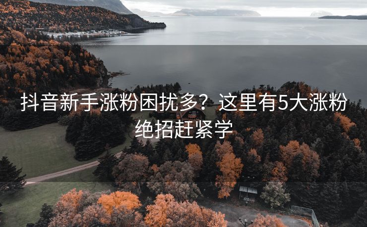 抖音新手涨粉困扰多？这里有5大涨粉绝招赶紧学