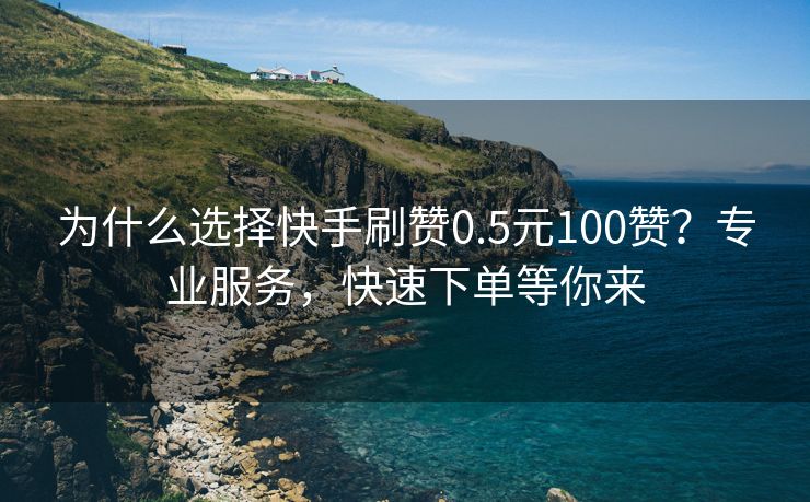 为什么选择快手刷赞0.5元100赞？专业服务，快速下单等你来