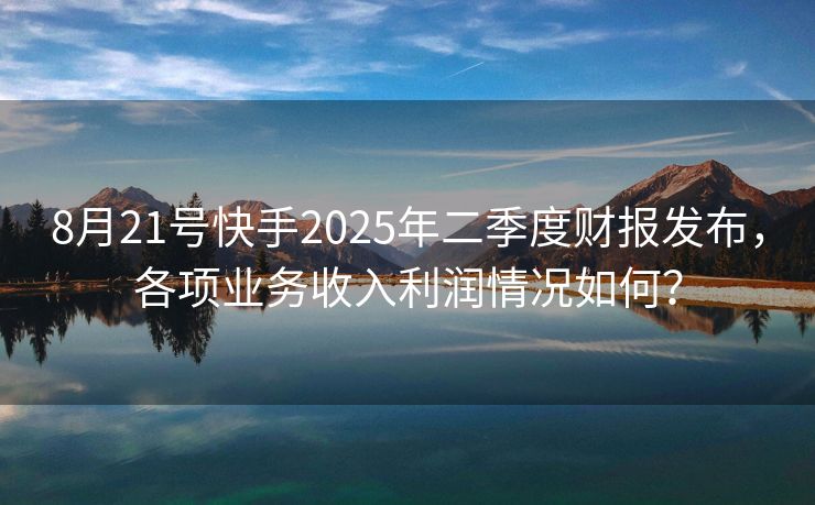 8月21号快手2025年二季度财报发布，各项业务收入利润情况如何？